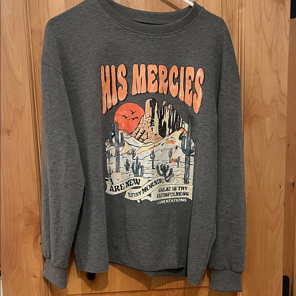 Gray Graphic Womens Crewneck